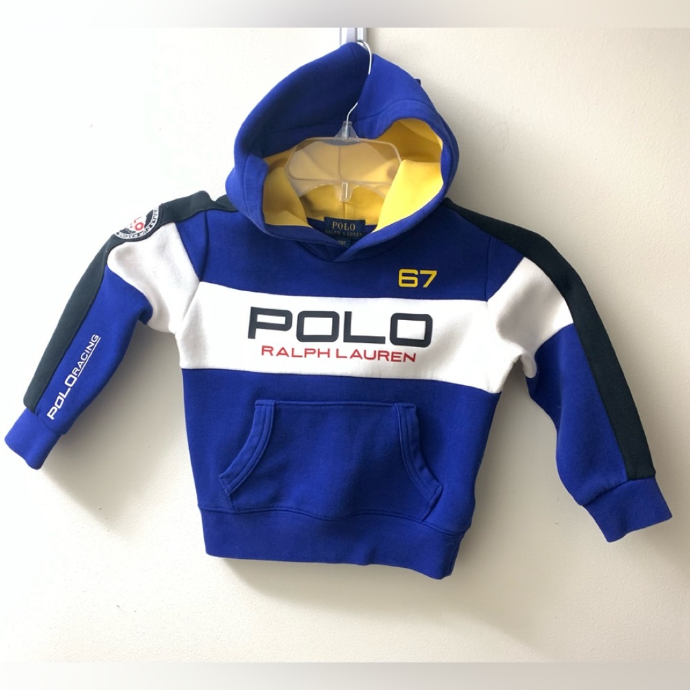 Polo Ralph Lauren Alpine Racing 67 Pullover Hoodie Sweatshirt 3T Preowned AS IS